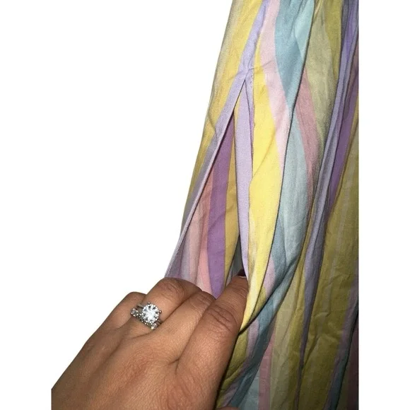 Torrid Skater Dress Poplin Multi Stripe NWT New 2X Pastel Color Rockabilly - Picture 4 of 5